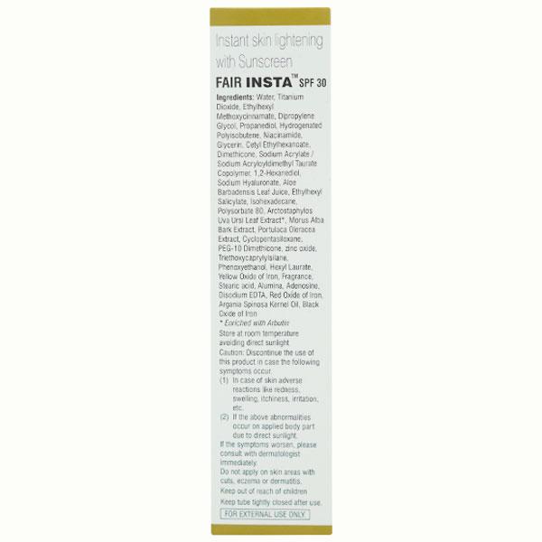FAIR INSTA SPF 30 INSTANT SKIN LIGHTENING WITH SUNSCREEN Cream 20gm