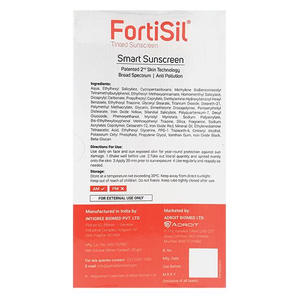Fortisil Spf 50+ Pa+++ Tinted Sunscreen 50gm