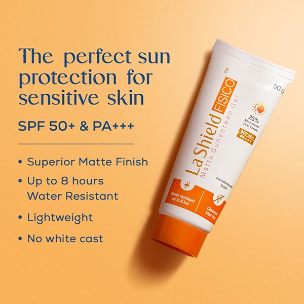 La Shield FISICO SPF 50+ & PA+++ Matte Sunscreen Gel 50 gm