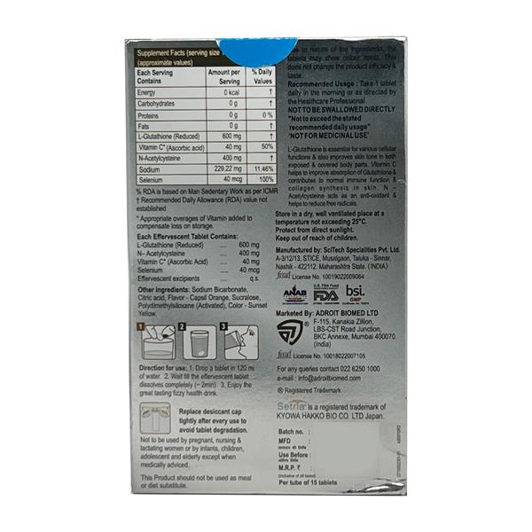 Glutone 1000Mg Effervescent Tablet 15's