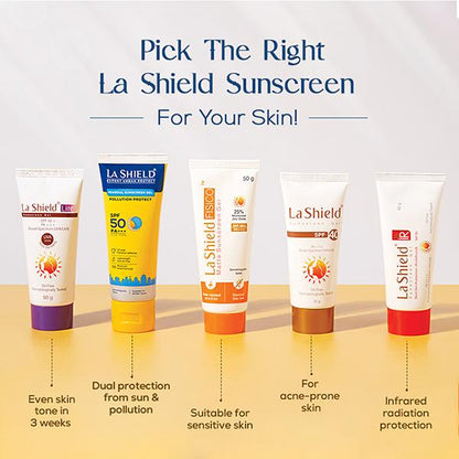 La Shield FISICO SPF 50+ & PA+++ Matte Sunscreen Gel 50 gm
