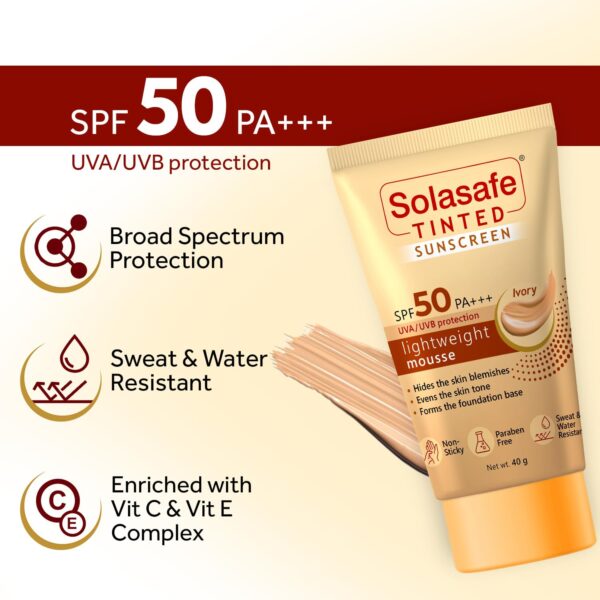 Solasafe Tinted Ivory Sunscreen SPF 50 40gm